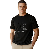 Nobero Men's Regular Fit T-Shirt (1M-Twts-C0613_Black