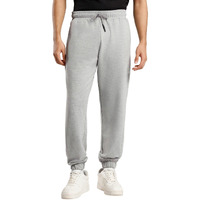 Nobero Men's Relaxed Fit Mid Rise Track Pants (1M-Bwjg-R0089_Grey Melange,Medium