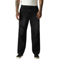 Hubberholme Men Washed Cotton Loose Fit Mid- Rise Jeans 3 Black