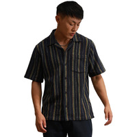 Hubberholme Multi Cotton Spread Collar Short Sleeves Striped Regular Fit Shirts