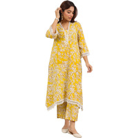 Libas Women's Cotton Blend Kurta Sets (400430R_Mustard