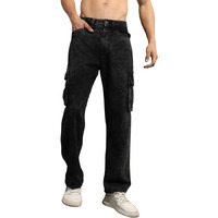 Hubberholme Men Summer Cotton Relaxed Fit Mid-Rise Jeans 18 Grey