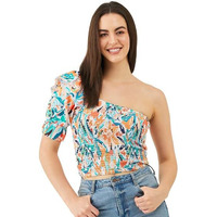 Modeve Women Smart Fit Floral One Shoulder Top