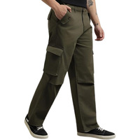 Nobero Men's Loose Casual Pants (1M-Bwcp-R0002_Military Green