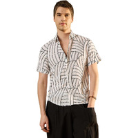 Modeve Men's Half Sleeve Regular Fit Shirt - Ideal Summer Casual Wear- White-2Xl