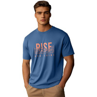 Nobero Men Cotton Graphic Print Regular Fit T-Shirt (1M-Twts-C0754_Marine,Blue)