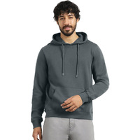 Nobero Men's Cotton Blend Neck Hooded Regular Fit Sweatshirt (1M-Twho-R0004-Eleganth_Graphite_Small)