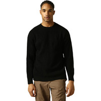 Hubberholme Men Knitted Acrylic Oversized Fit Round Neck Long Sleeve Sweaters Black