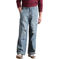 Hubberholme Men Cotton Washed Baggy Mid-Rise Jeans 7