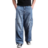 Hubberholme Men Cotton Washed Baggy Mid-Rise Jeans 10