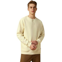 Dennis Lingo Men Off-White Solid Relaxed Fit Full Sleeve Mock Collar Sweatshirt