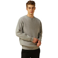 Dennis Lingo Men Grey Solid Cotton Relaxed Fit Full Sleeve Sweatshirt