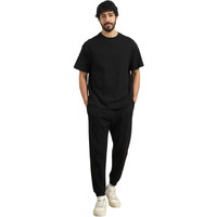 Moses Black Oversized T-Shirt & Joggers Co Ord Set(1M-Lwcs-R0079-Bl2_Black_S)
