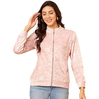 Modeve Full Sleeve Printed Women Jacket -Pink