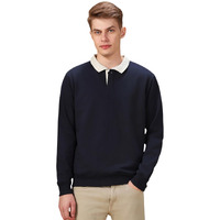 Dennis Lingo Men Solid Polycotton Regular-Fit Full Sleeves Pullover Sweatshirts Navy Blue