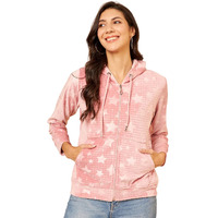 Modeve Full Sleeve Printed Women Jacket For Winter -Pink