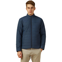 Dennis Lingo Men Blue Solid Regular Fit Full Sleeve Mock Collar Padded Jacket