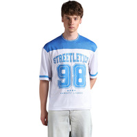 Hubberholme Men Printed Oversized Round Neck Half Sleeve Tshirts 127 White