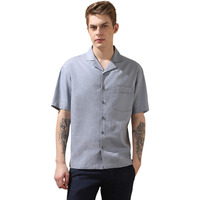 Dennis Lingo Men Relaxed Fit Blue Half Sleeves Cotton Casual Shirt
