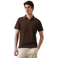 Dennis Lingo Men Solid Cotton Polo Collar Half Sleeves Regular Fit T-Shirt Brown