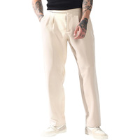 Hubberholme Men Solid Relaxed Fit Mid-Rise Korean Trousers 21 Beige
