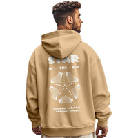 Nobero Men's Cotton Neck Hooded Oversized Fit Sweatshirt (1M-Twrh-C0737_Oat Milk, X_Large)