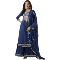 Ishin Gotta Patti Detail Straight Kurta With Sharara And Dupatta