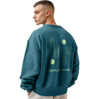 Nobero Men's Polycotton Crew Neck Regular Fit Sweatshirt (1M-Twrs-C0757-Co_Verdigris Blue1_Large)