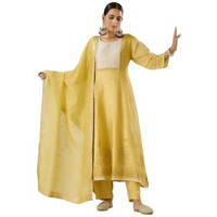 Ishin Ethnic Emrboidered Yoke Design Anarkali Kurta With Pants And Dupatta