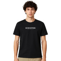 Nobero Men's Typographic Regular Fit T-Shirt (1M-Twts-C0561-Ns_Black-Discover Yourself