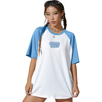 Juneberry 100% Pure Cotton Oversized Baggy Fit Drop Shoulderdutch Canalgraphic Printed Raglan Sleeves Boyfriend T-Shirt For Women & Girls (Os_J_Goodday_Dc_Xxl)