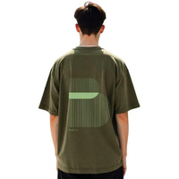 Nobero Men Cotton Graphic Print Oversized Fit T-Shirt (1M-Twrt-C0910-Og_Olive Green