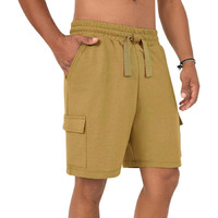 Nobero Men Oversized Cargo Knit Shorts(1M-Bwsh-R0082-Om4_Oat Milk_L)