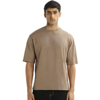 Nobero Men's Oversized Fit T-Shirt (1M-Twts-R0039_Taupe Gray