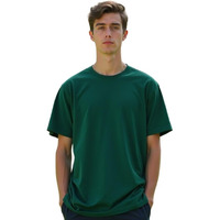 Nobero Men's Solid Oversized Fit T-Shirt (1M-Twts-R0039_Rainforest