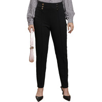 Ketch Women's Regular Casual Pants (Khpn000005_Black