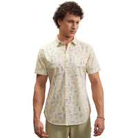 Ketch Men Half Sleeve Semi Fit Khsh001798 Yellow Xl