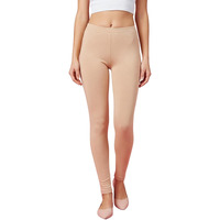 Juneberry Pure Cotton Skinny Fit Beige Leggings For Women & Girls (Jb_A_L_Lnggs_Bg_Xl)