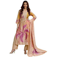 Libas Women's Silk Blend Kurta Set (400102O_Peach_S)