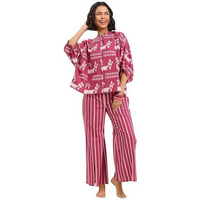 Libas Women's Cotton Above Knee Casual Night Suit (50341_Xl) Pink