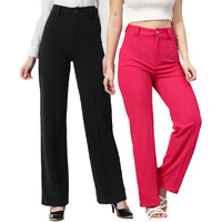 Kotty Women Regular Fit Multicolor Viscose Rayon Trousers