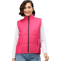 Kotty Pink Nylon Solid Women Pufferjacket(Pink,34)