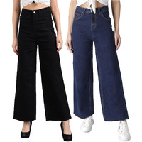 Kotty Women Flared High Rise Multicolor Jeans (Pack Of 2)