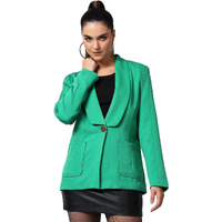Kotty Women's Stylish Looking Neck Type Blazer(Green,L)