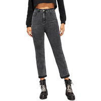 Kotty Women's Cotton Lycra Blend High Rise Ankle Length Jeans(Grey,28)