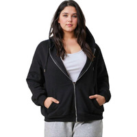 Kotty Women's Plus Size Casual Hoodie Sweatshirt(Black,5Xl)