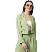 Kotty Women's Solid Single Breasted Casual Blazer Light Green
