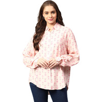 Kotty Women's Oversized Printed Cotton Blend Stylish Looking Shirts(Multicolor,Xl)