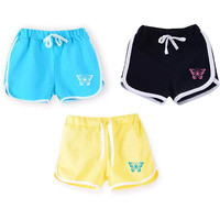 Kyda Kids Girls Cotton Plain Regular Fit Shorts - (Pack Of 3)