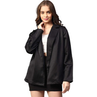 Kotty Womens Soild Regular Fit Full Sleeve Formal -Casual Blazer(Black,S)